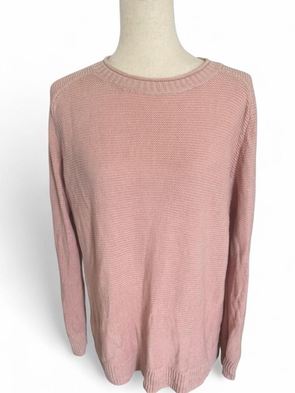Eileen Fisher Xl Blush Pink Organic Linen Cotton Minimalist Knit Top Sweater